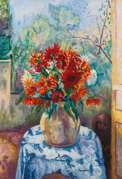 Dahlias Sur La Terrasse De Loustalet Saint Tropez