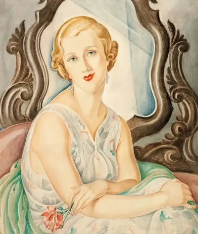 Dame Foran Et Spejl