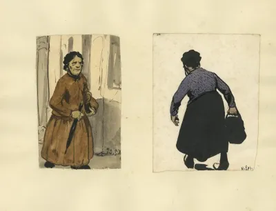 Dame Met Pluimhoed En Achterzijde Van Dame Met Handtas