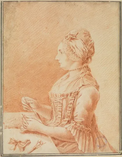 Dame Mit Der Handarbeit