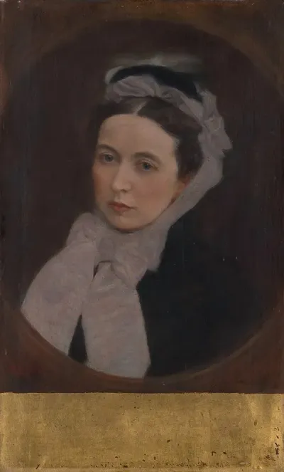 Dame Mit Lila Schal