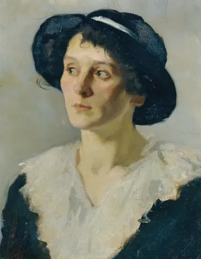 Dame Mit Schwarzem Hut