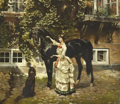 Dame Ved Sin Hest