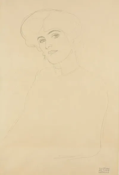 Damenbrustbild Im Dreiviertelprofil Nach Links Bust Of A Woman In Three Quarter Profile To The Left