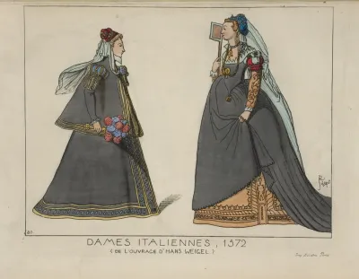 Dames Italiennes 1572 De Louvrage Dhans Weigel