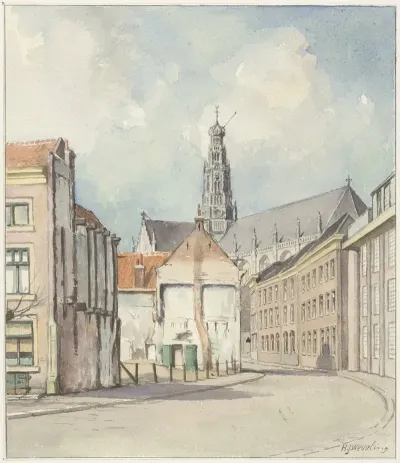 Damstraat Ziende Naar Het Westen Tijdens Afbraak Der Huizen Aan De Zuidzijde