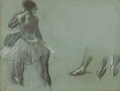 Dancer Seen From Behind And Three Studies Of Feet
