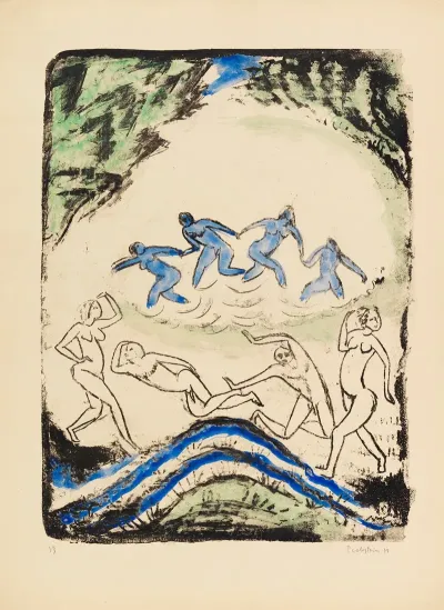 Dancers And Bathers At The Forest Pond