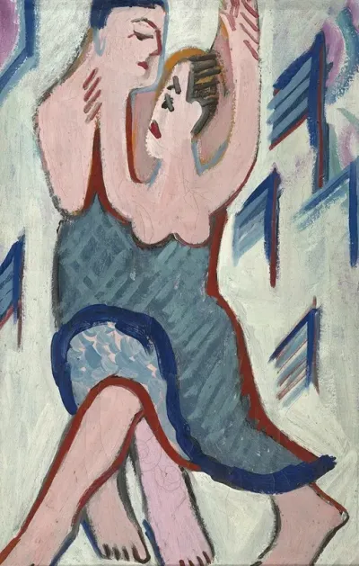 Dancing Couple In The Snow Reverse