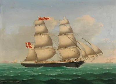 Danische Brigg Acmel Gefuhrt Von Capt N L Engers Vor Helgoland