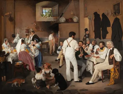 Danish Artists At The Osteria La Gensola In Rome