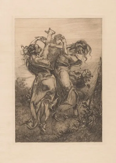 Dansende Vrouwen Met Sater