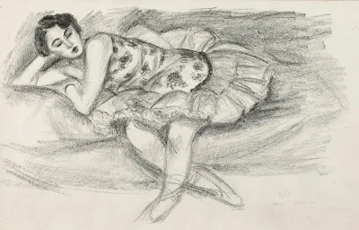 Danseuse Au Divan Pliee En Deux