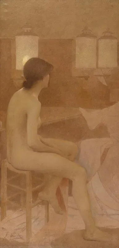 Danseuse Dans Sa Loge Assise Profil Droit