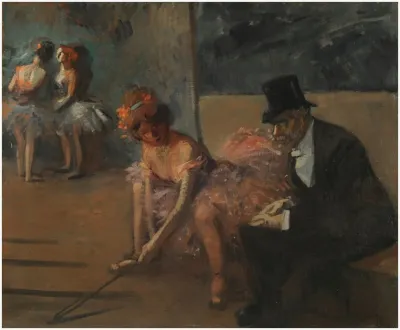 Danseuse Et Admirateur Derriere La Scene