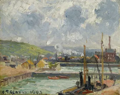 Darse De Peche Et Bassin Duquesne Dieppe Temps Gris Lumineux