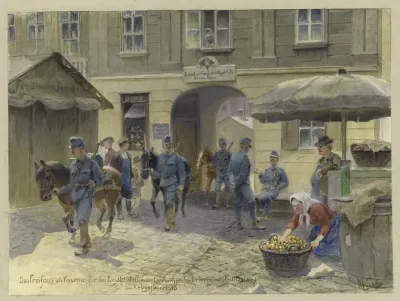 Das Freihaus Als Kaserne Fur Das Ersatzbatallon Des Landwehrinfanterieregimentes No 24 Wien Im Kriegsjahre 1916