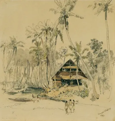 Das Haus Des Missionars Auf Der Insel Puinipet Ponape Caroline Islands