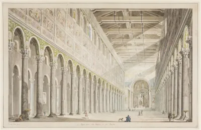 Das Innere Der Basilika S Paolo Fuori Le Mura In Rom