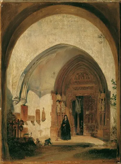 Das Portal Der Stiftskirche Nonnberg In Salzburg