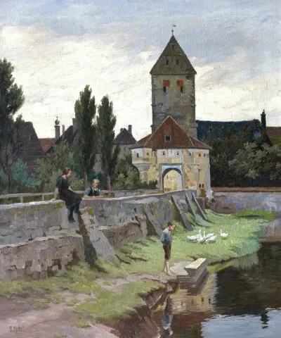 Das Rothenburger Tor In Dinkelsbuhl