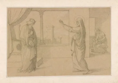David Before Nathan With Bathsheba And Her Child In The Background