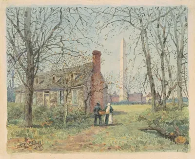 David Burnss Cottage And The Washington Monument