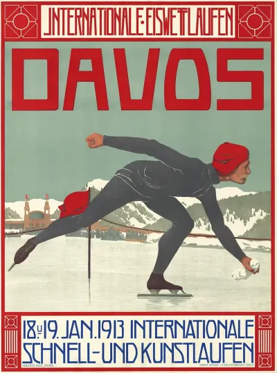 Davos Internationale Eiswettlaufen 18 U 19 Januar 1913 Iinternationale Schnell Und Kunstlaufen