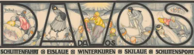 Davos Schlittenfahrt Eislauf Winterkuren Skilauf Schlittensport
