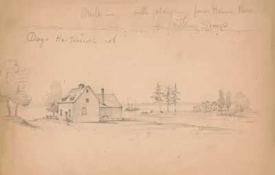 Days Historical Col Mill Men Ploughing Farm House Barn Milking Group
