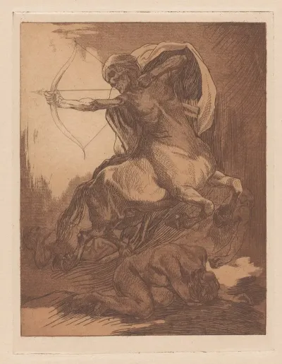 De Dood Als Centaur Met Pijl En Boog
