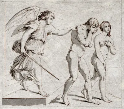 De Engel Verdrijft Adam En Eva Uit Het Paradijs