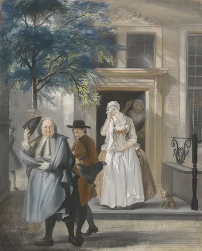 De Geveinsde Droefheid Eerste Bedrijf Elfde Toneel Van Het Blijspel De Ontdekte Schijndeugd Van David Lingelbach