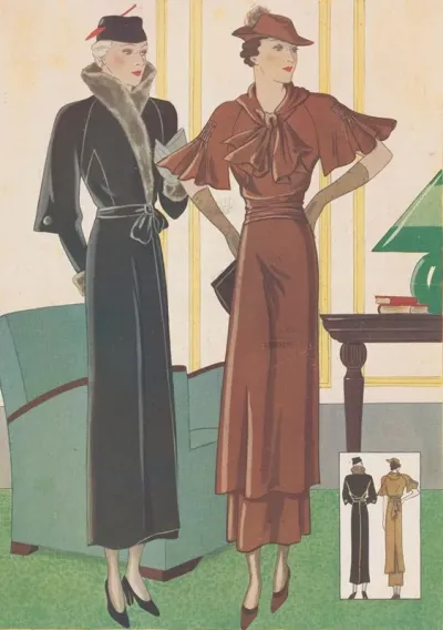 De Gracieuze No 2 73ste Jaargang 16 Januari 1935 Moderne Mantel En Zijden Middagtoiletje