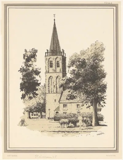De Kerkbrink Met De Later Afgebrande Oude Hervormde Kerk