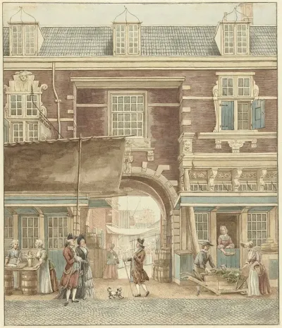 De Kleine Vispoort Op De Vijgendam Met Een Doorkijk Naar De Vismarkt
