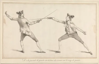 De La Parade De Quarte Au Dedans Des Armes Sur Le Coup De Quarte