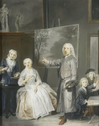 De Landschapschilder Dirk Dalens Iii Met Zijn Tweede Echtgenote Maria Schaack En De Kinderen Anna Willem En Jacobus