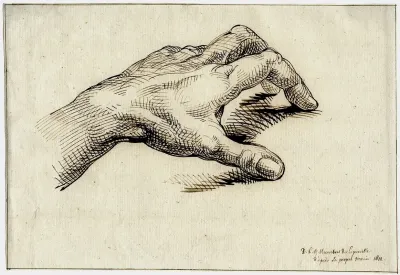 De Linkerhand Van Humbert Rustend Op Een Ondergrond