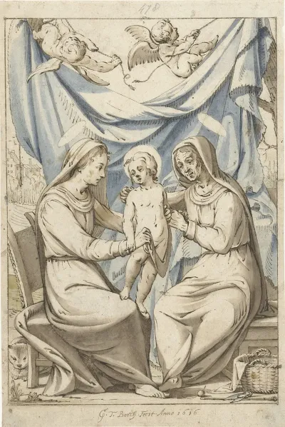De Maagd Maria Met Kind En De Heilige Anna