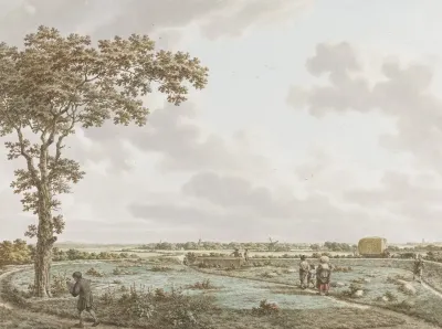 De Tafelberg In Het Landschap Gezien Vanaf Het Sint Janskerkhof Bij Laren