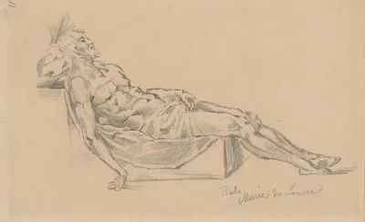 Dead Christ From The Drawing Attributed To Raphael