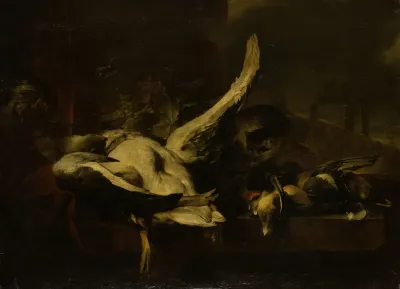 Dead Fowl Being Eaten By A Cat