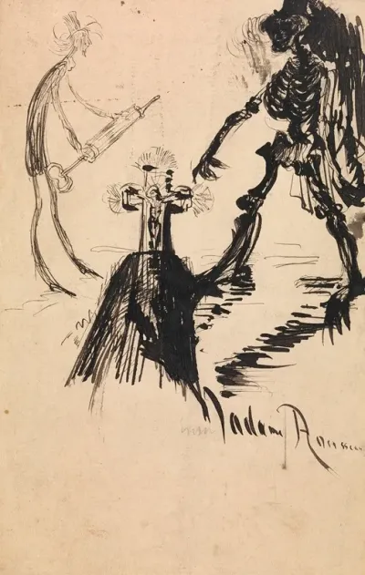 Death And A Doctor By A Tombstone