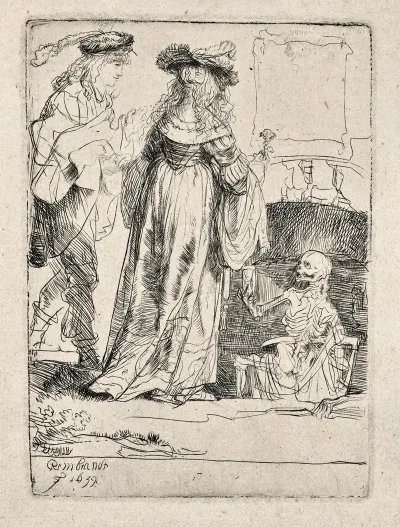 Death Appearing To A Wedded Couple From An Open Grave
