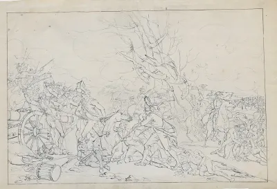 Death Of General Mercer Sketch For The Battle Of Princeton 2