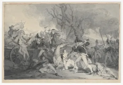 Death Of General Mercer Sketch For The Battle Of Princeton 3