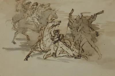 Death Of General Mercer Sketch For The Battle Of Princeton
