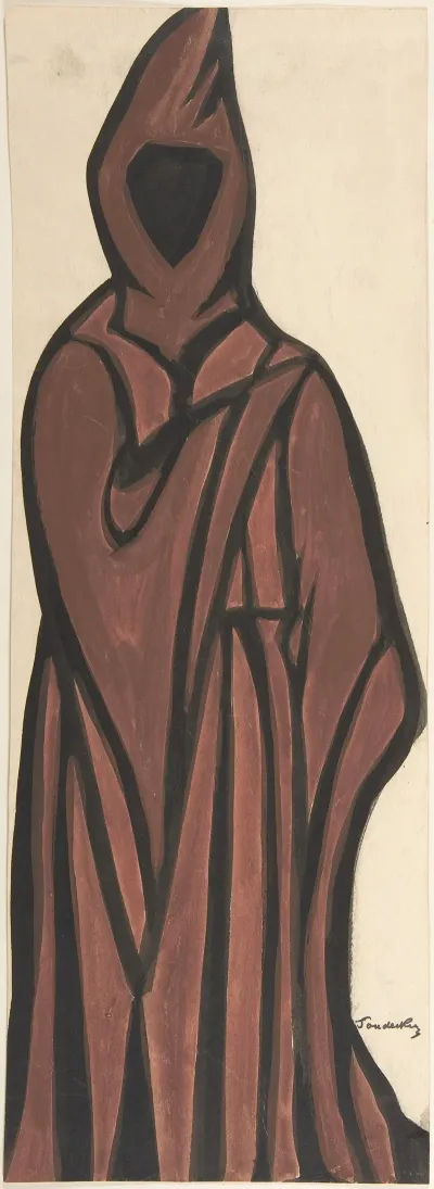 Death Wearing A Brown Robe