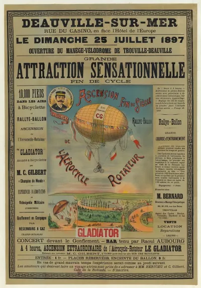 Deauville Sur Mer Attraction Sensationnelle Ascension Fin De Siecle Rallye Ballon Laerocycle Rotateur Gladiator